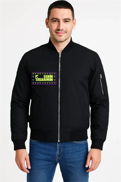 Ön Arka Bomber Ceket - Siyah