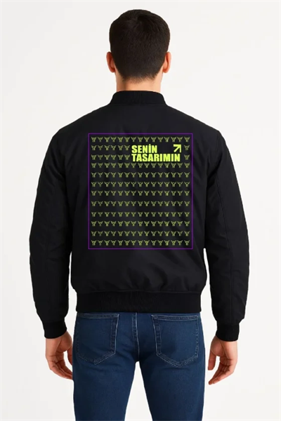 Ön Arka Bomber Ceket - Siyah