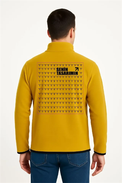 Ön Arka Polar Kazak Dik Yaka - Sarı