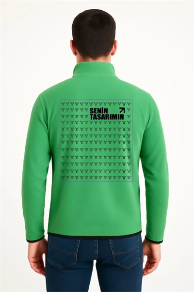 Ön Arka Polar Kazak Dik Yaka - Yeşil