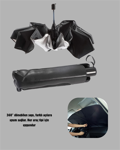 Ön Cam Güneşliği – Kalın Kumaş ve Cam Elyaf İskelet ile Maksimum UV Koruma