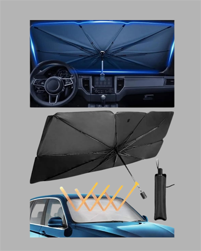 Ön Cam Güneşliği – Kalın Kumaş ve Cam Elyaf İskelet ile Maksimum UV Koruma