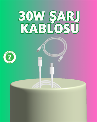Orijinal Kalite 30W Type-C Lightning Hızlı Şarj Kablosu – 1.2m Dayanıklı