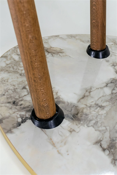 Orta Sehpa Ahşap Torna Ayak Elips Efes Altın