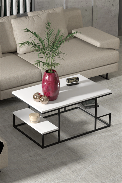 Orta Sehpa Delux Raflı Beyaz