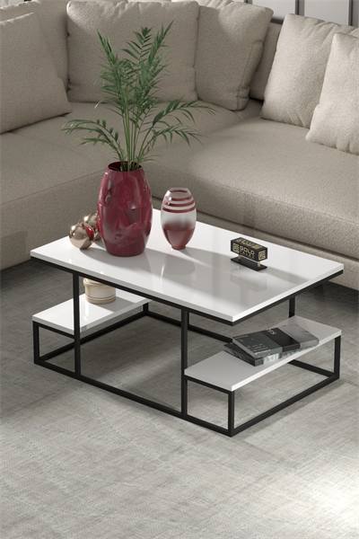 Orta Sehpa Delux Raflı Beyaz