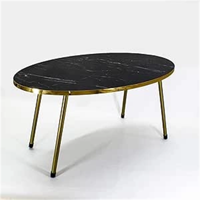 Orta Sehpa Elips Altın Metal Ayak Bendir Altın