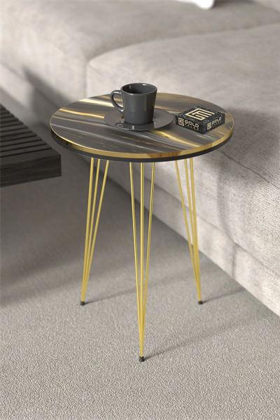 Orta Sehpa Elips Ceviz Siyah Tel Ayak