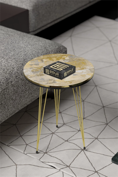 Orta Sehpa Elips Metal Ayak  Krem