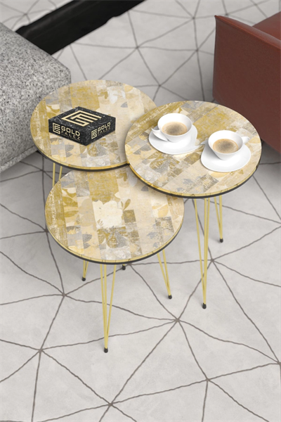 Orta Sehpa Elips Metal Ayak  Krem