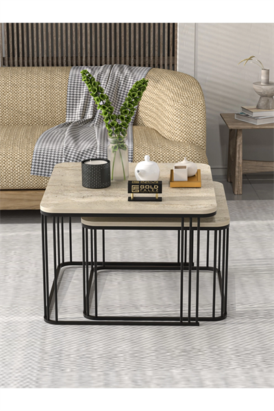 Orta Sehpa İkili Alize Traverten