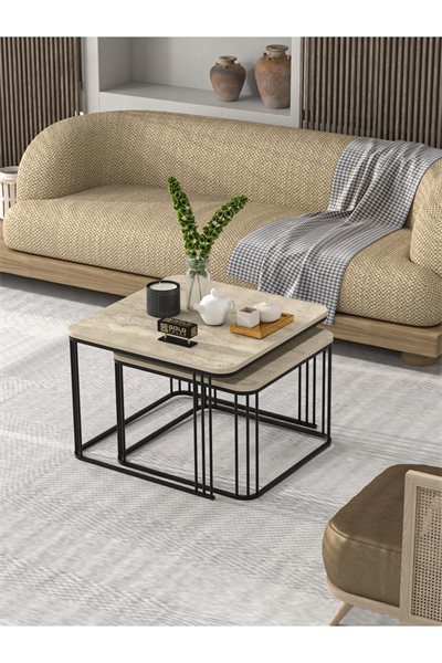 Orta Sehpa İkili Alize Traverten