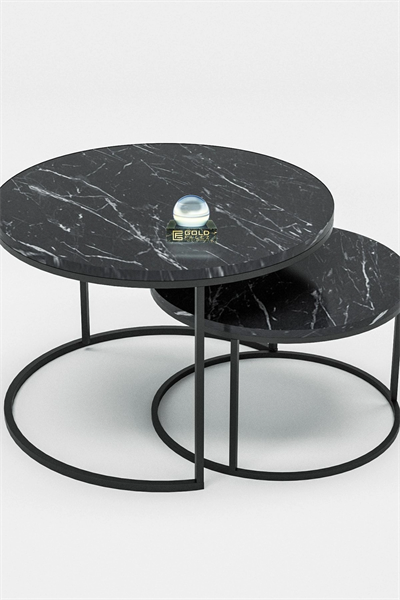 Orta Sehpa Ikili Lüx Specıal Siyah Mermer Desen 9044