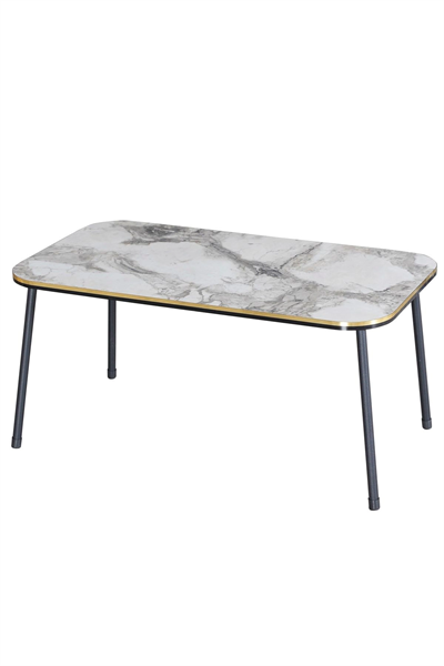 Orta Sehpa Kr Siyah Metal Ayak Çift Altın Bendir