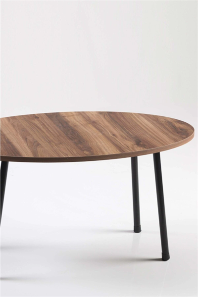 Orta Sehpa Metal  Ayak Elips Ceviz