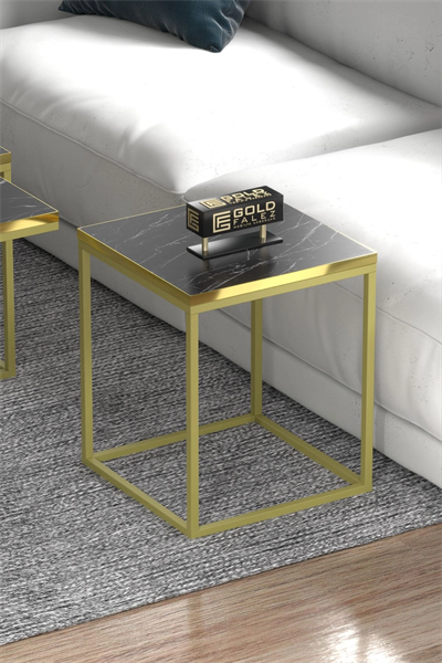 Orta Sehpa Ve Zigon Sehpa 5li Lüx Set Altın Bendir