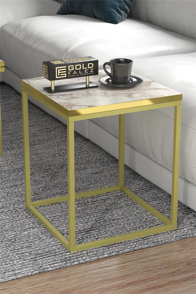 Orta Sehpa Ve Zigon Sehpa 5li Lüx Set Altın Efes