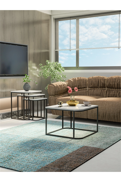 Orta Sehpa Ve Zigon Sehpa Damla Beyaz