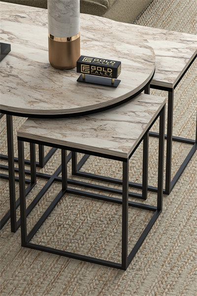 Orta Sehpa Ve Zigon Sehpa Oval Lüx 5Li Set Efes