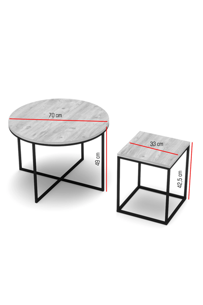 Orta Sehpa Ve Zigon Sehpa Oval Lüx 5Li Set Beyaz