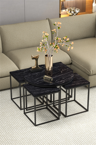 Orta Sehpa Ve Zigon Sehpa Oval Lüx 5Li Set Bendir