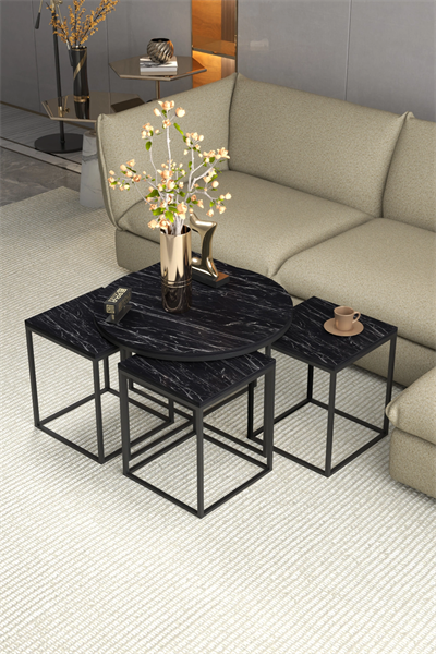 Orta Sehpa Ve Zigon Sehpa Oval Lüx 5Li Set Bendir