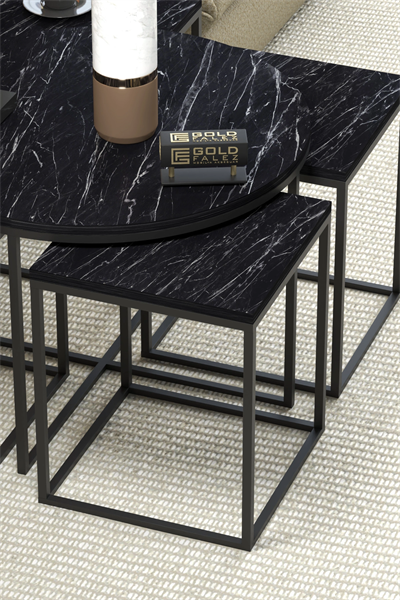 Orta Sehpa Ve Zigon Sehpa Oval Lüx 5Li Set Bendir