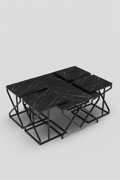 Orta Sehpa Ve Zigon Sehpa V Lüx 5Li Set Bendir