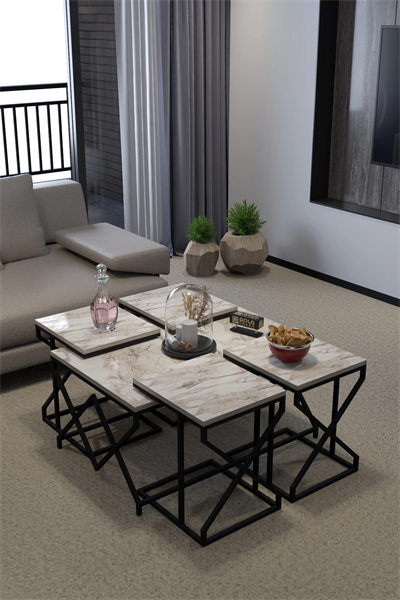 Orta Sehpa Ve Zigon Sehpa V Lüx 5Li Set Efes