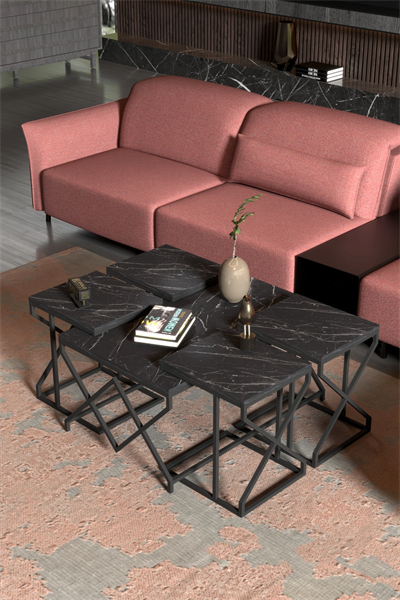 Orta Sehpa Ve Zigon Sehpa V Lüx 5Li Set Bendir