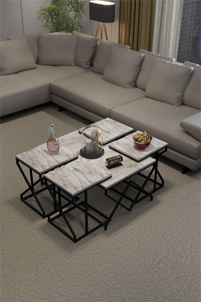 Orta Sehpa Ve Zigon Sehpa V Lüx 5Li Set Efes