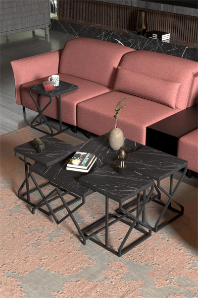 Orta Sehpa Ve Zigon Sehpa V Lüx 5Li Set Bendir