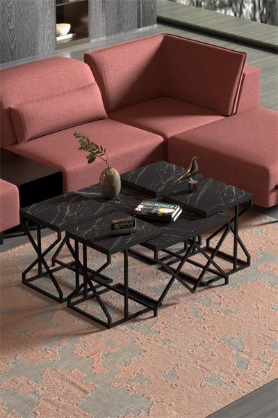 Orta Sehpa Ve Zigon Sehpa V Lüx 5Li Set Bendir