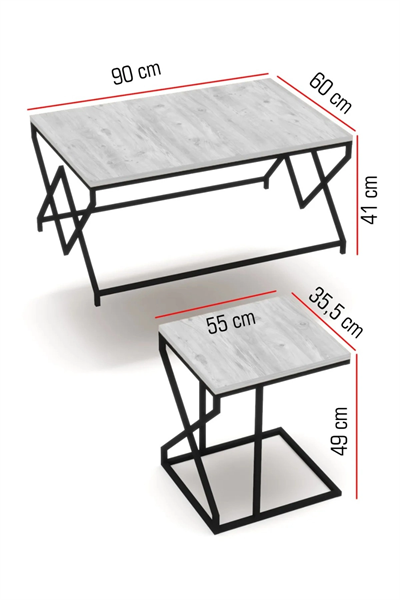 Orta Sehpa Ve Zigon Sehpa V Lüx 5Li Set Traverten