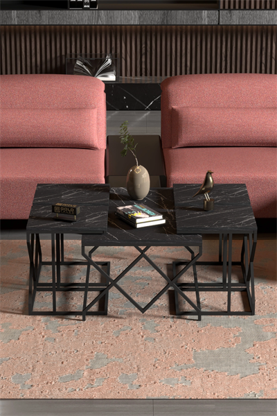 Orta Sehpa Ve Zigon Sehpa V Lüx 5Li Set Bendir