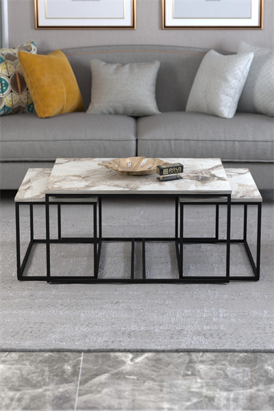 Orta Sehpa Ve Zigon Yan Sehpa Flora Set Efes