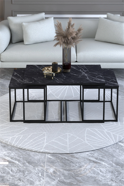 Orta Sehpa Ve Zigon Yan Sehpa Flora Set Bendir