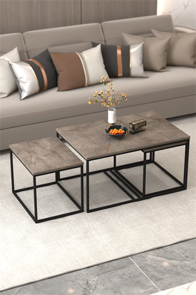 Orta Sehpa Ve Zigon Yan Sehpa Flora Set Gordion