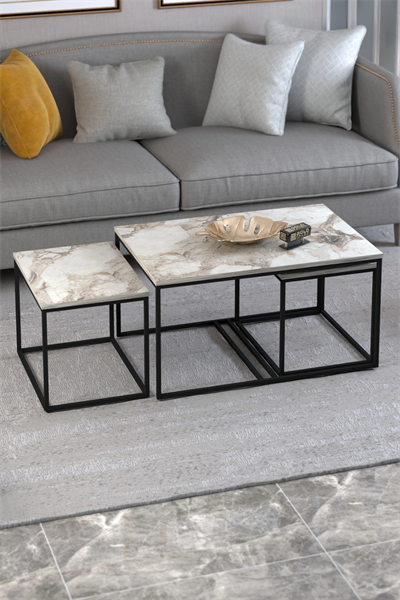 Orta Sehpa Ve Zigon Yan Sehpa Flora Set Efes