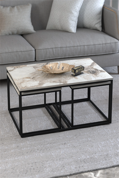 Orta Sehpa Ve Zigon Yan Sehpa Flora Set Efes