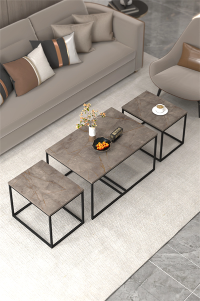 Orta Sehpa Ve Zigon Yan Sehpa Flora Set Gordion