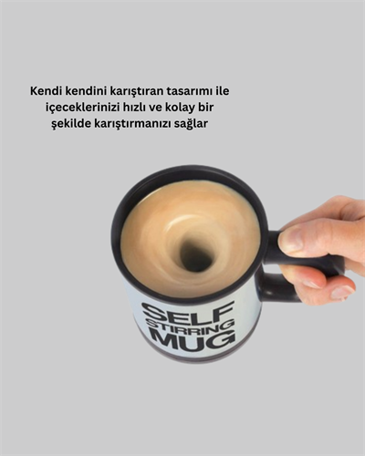 Otomatik Karıştıran Akıllı Kupa – Paslanmaz Çelik, Isı Korumalı