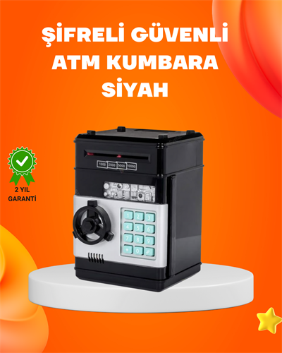 Otomatik Para Çeken Şifreli ATM Tasarımlı Kumbara