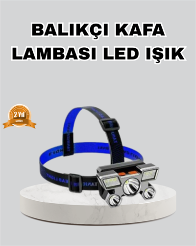 Outdoor ve Gece Balıkçılığı İçin LED Kafa Lambası – USB Şarjlı, 60° Ayarlanabilir Far