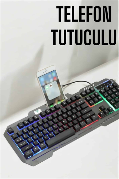 Oyuncu Klavyesi Q Klavye RGB Işıklı Mouse Hediyeli