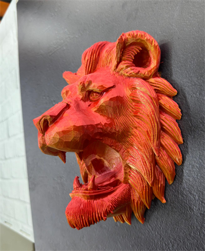 Özel Tasarım 3D Aslan Figürü Duvar Süsü Dekoratif Heykel 20x21 cm