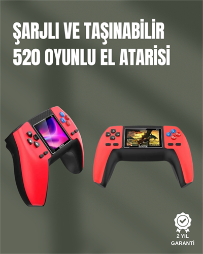 P5 GamePad Retro Konsol – Nostaljik Oyun Deneyimi, 520 Klasik Oyun Seçeneği