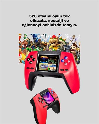P5 Retro GamePad 520 Oyunlu TV ve Elde Oynanabilir Konsol