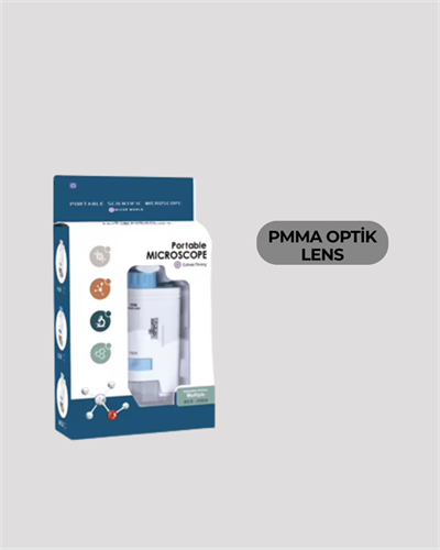 PMMA Optik Lensli Kompakt Taşınabilir Mikroskop