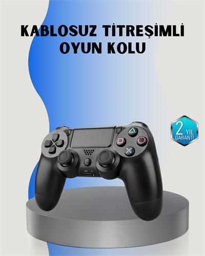 PS4 Uyumlu Kablosuz Oyun Kolu – Gerçekçi Titreşimli Geri Bildirim